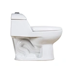 One piece ceramic Sanitary ware Siphonic S trap 300mm soft closing High pressure flush mechanism